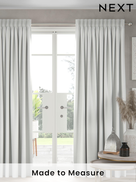 Light Grey 100% Cotton Made to  Measure Curtains (497252) | £61