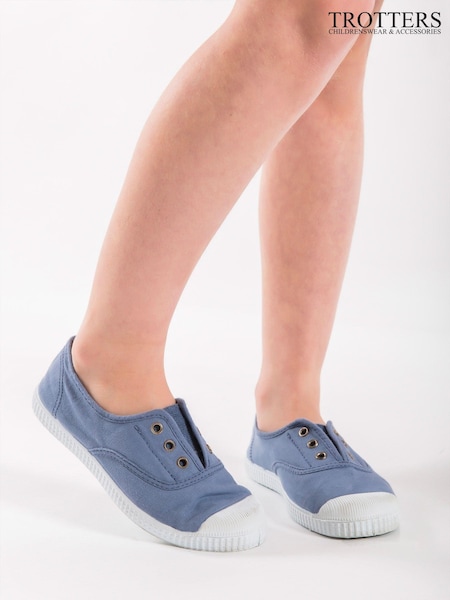 Trotters London Plum Canvas Pumps (499453) | £32 - £38