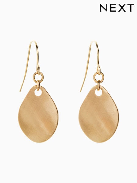 Gold Tone Petal Drop Earrings (499602) | £6