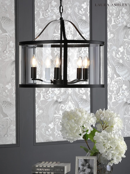 Laura Ashley Black Harrington Pendant 5 Light Ceiling Light (500123) | £325