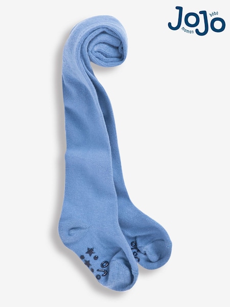 JoJo Maman Bébé China Blue Cotton Rich Plain Tights (500836) | £0