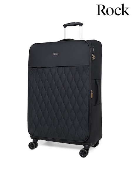 Black - Rock Luggage Ember 8 Wheel Hardshell Suitcase