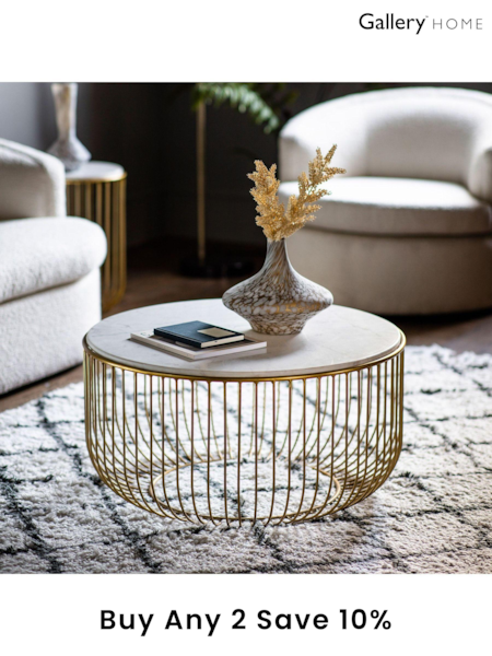 Gallery Home Gold Reno Round Coffee Table (501303) | £541