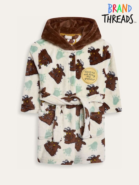 Cream - Brand Threads Gruffalo Fleece Robe