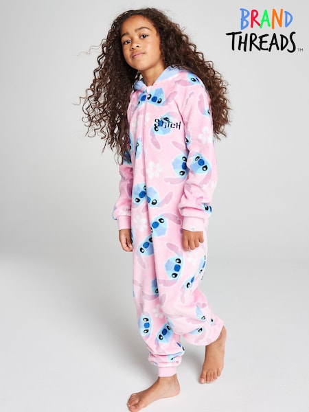 Pink - Brand Threads Lilo & Stitch Fleece All-in-one