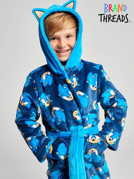 Blue - Brand Threads Sonic The Hedgehog Fleece Robe