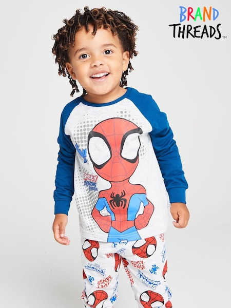 Grey - Brand Threads Spidey & Friends Pyjamas Set