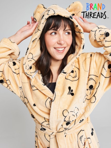 Brown - Brand Threads Winnie The Pooh Fleece Robe