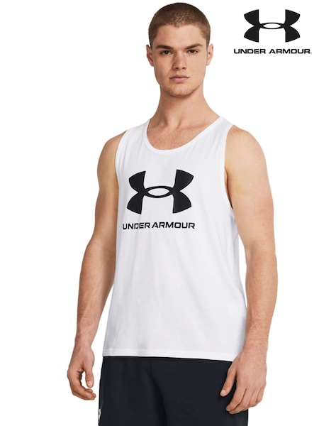 Under Armour White/Black Sportstyle Logo Vest (503343) | £27