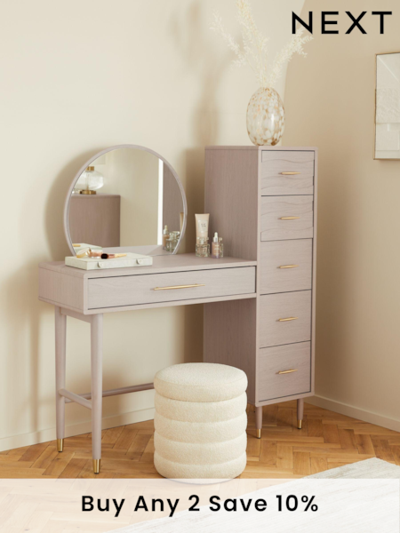 Grey Adelaide Oak Effect Console Dressing Table (505419) | £499