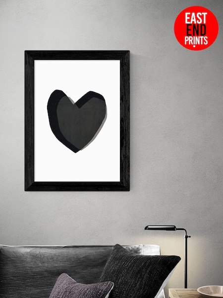 East End Prints Black Black Heart Framed Print (506388) | £50 - £130