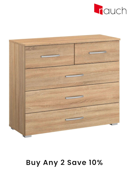 Rauch Oak Cameron 5 Drawer Multi Chest (507350) | £344