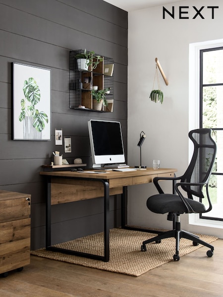 Dark Natural Bronx Oak Effect Large Desk (508137) | £485