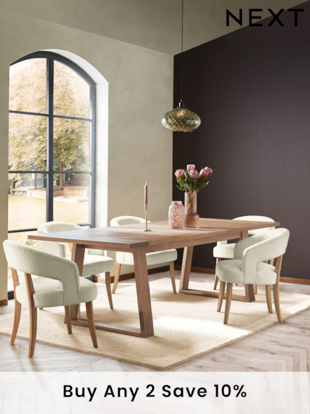 Natural Hector Mango Wood 8 to 10 Extending Dining Table (508945) | £1,350