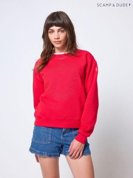 Red - Scamp & Dude Embroidered Logo Ultimate Sweatshirt