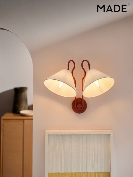 MADE.COM Red Madelyn Double Wall Light (510259) | £69