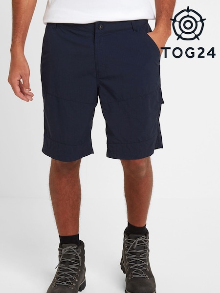 Tog 24 Navy Blue Rowland Tech Long Walking 100% Cotton Shorts (511145) | £35