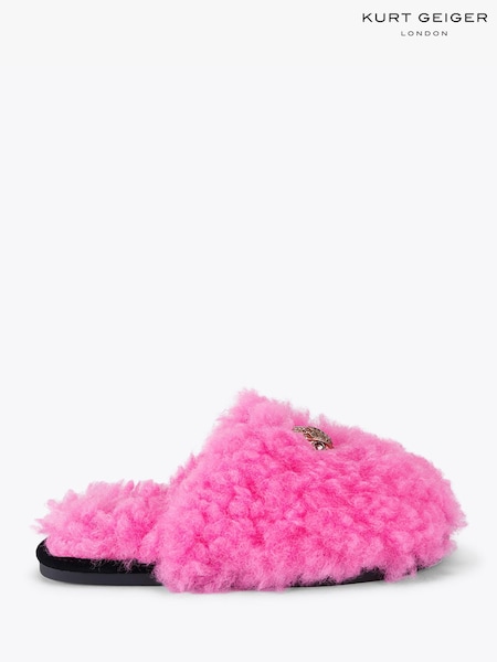 Pink - Kurt Geiger London Kensington Fluffy Slippers