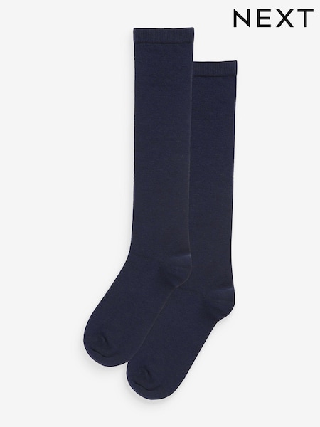Navy Blue Modal Blend Knee High Socks 2 Pack (512708) | £8