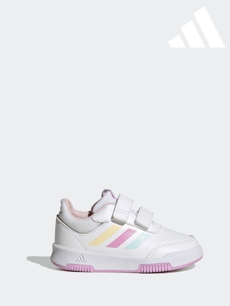 adidas White/Pink/Green White/Pink Tensaur Sport Hook and Loop Trainers (512739) | £23