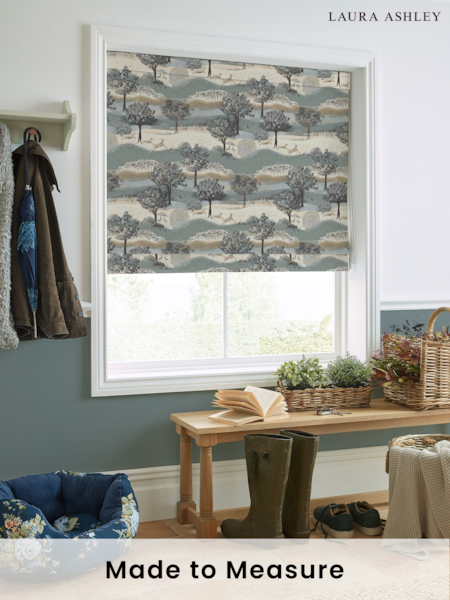 Laura Ashley Jade Green Hartington Made to Measure Roman 100% Cotton Blinds (512989) | £84