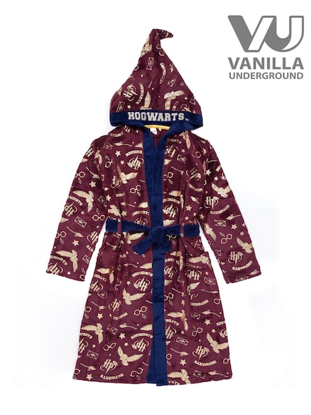 Vanilla Underground Red Harry Potter Unisex Kids Fleece Dressing Gown Robe (513592) | £25