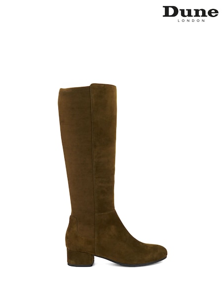 Brown - Dune London Tayla Smart Stretch High Leg Boots