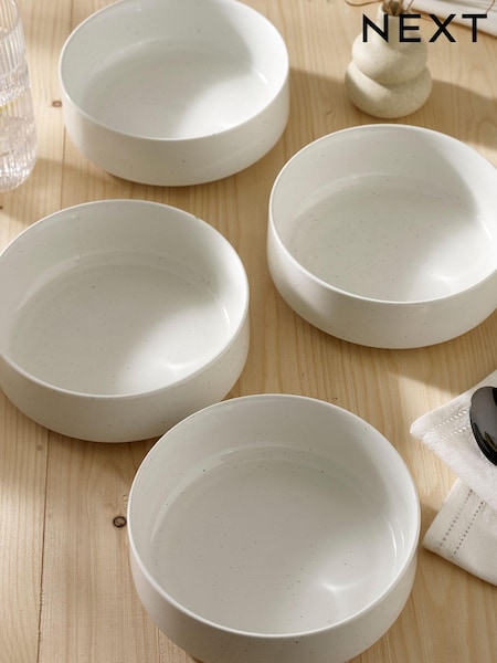 Cream Hayden Speckle Dinnerware Set of 4 Cereal Bowls (514771) | £24