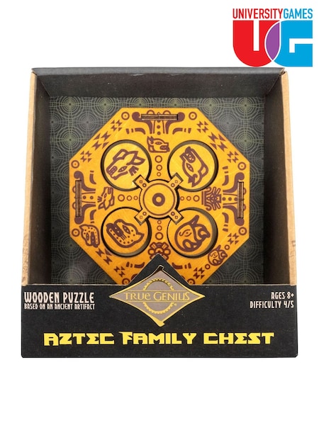University Games Aztec Family Chest Brainteaser Puzzle