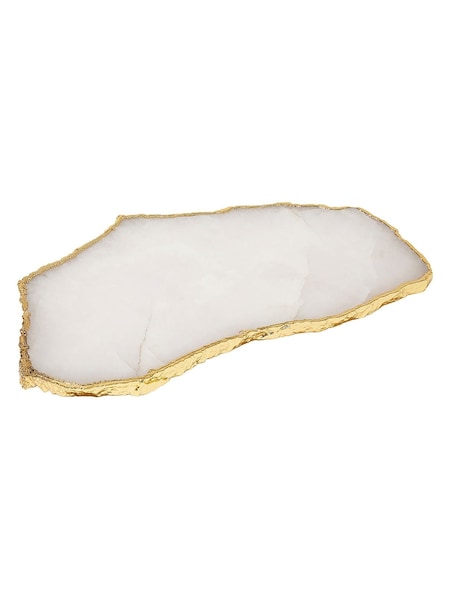 Monsoon White White Quartz Jewellery Trinket Tray (516412) | £50