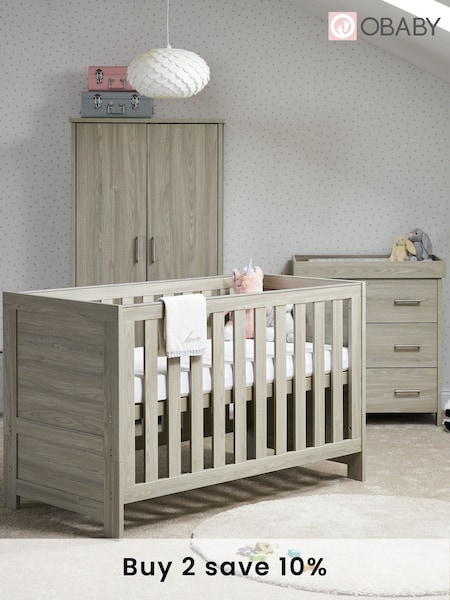 Obaby Grey Wash Nika Nursery Furniture Set 3 Piece (517581) | £700