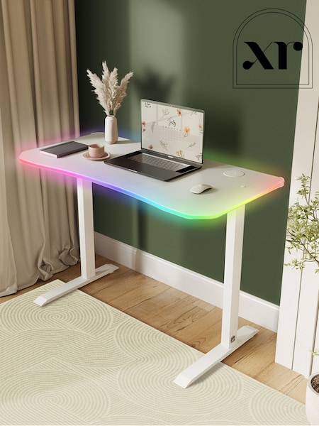 Xr Living Oka Office Desk With Wireless Charging And App Controlled Led Light