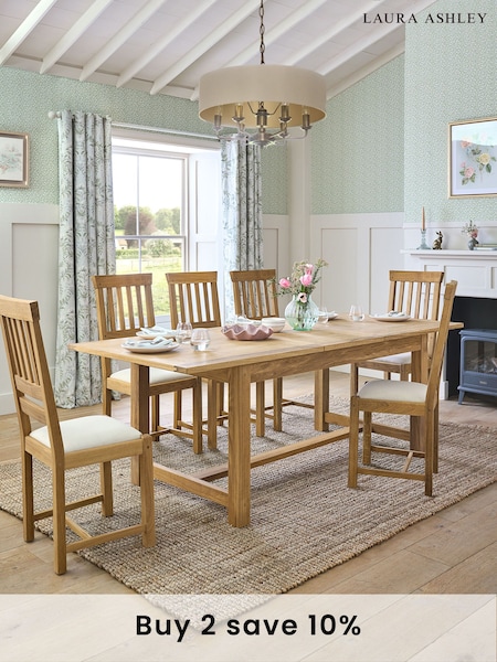 Laura Ashley Oak Milton 6-8 Seater Extending Dining Table (518484) | £1,075