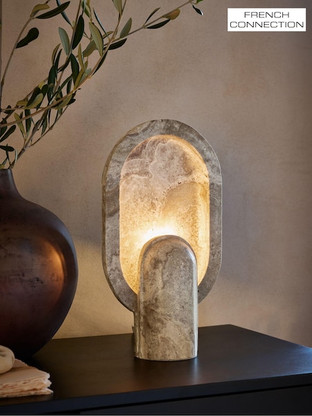 French Connection Grey Stone Rapoko Table Lamp (518630) | £225