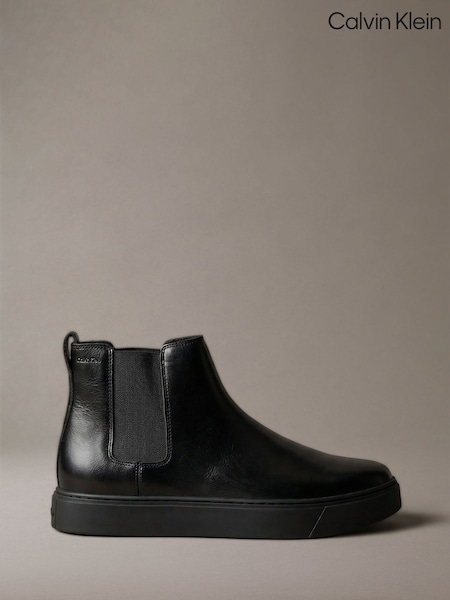 Black - Regular Calvin Klein Leather Hybrid Cupsole Chelsea Boots