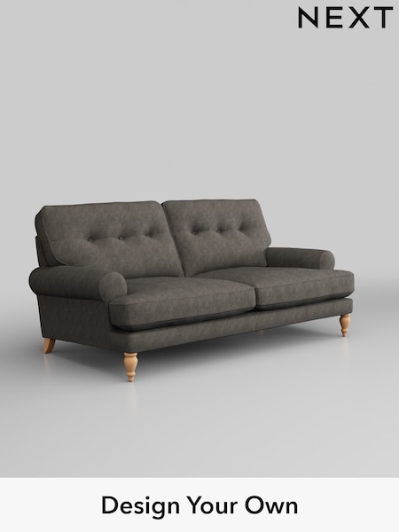 Antiqued Leather/Grey Erin Buttoned Back Leather Deep Sit (519113) | £2,099
