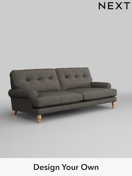 Antiqued Leather/Grey Erin Buttoned Back Leather Deep Sit (519113) | £2,199