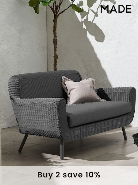 MADE.COM Dark Grey Jonah Garden 2 Seater Sofa Polyrattan (519195) | £749