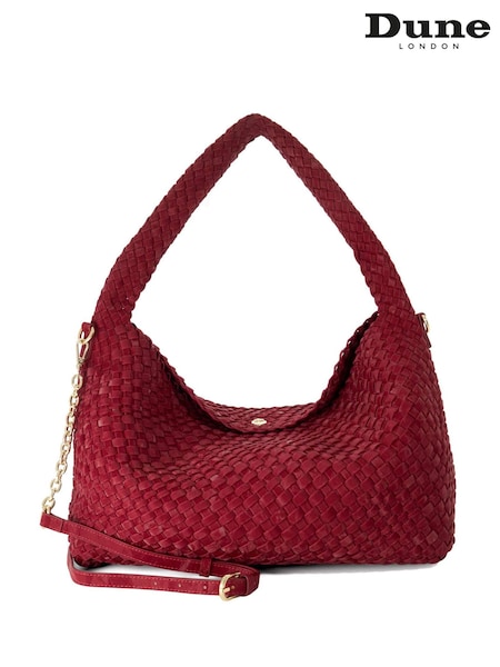 Berry Red - Dune London Deliberate Large Woven Slouch Bag