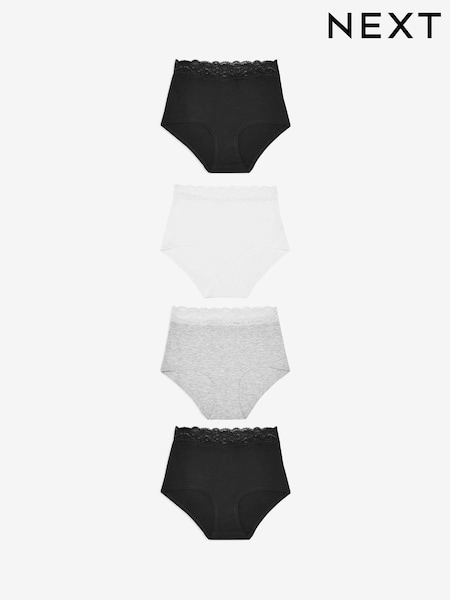 White/Black/Grey Full Brief Lace Knickers 4 Pack (519376) | £18