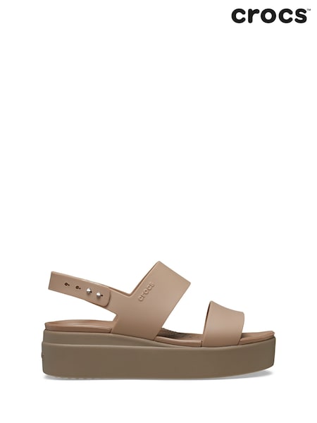 Crocs Brown Brooklyn Low Wedge Sandals (519385) | £55