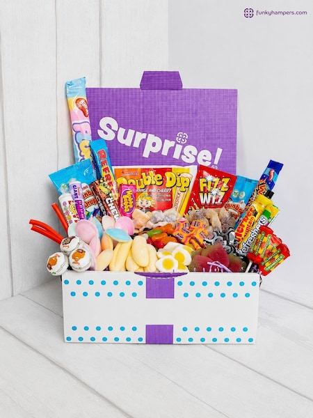 Funky Hampers Deluxe Retro Sweets Tuck Box