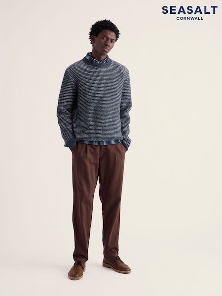 Blue - Regular Seasalt Cornwall Crowlas Jumper