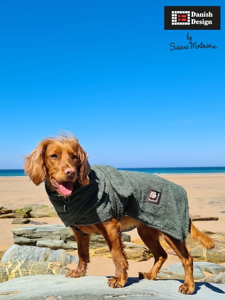 Danish Designs Green Towelling Dog Robe (520443) | £24 - £56