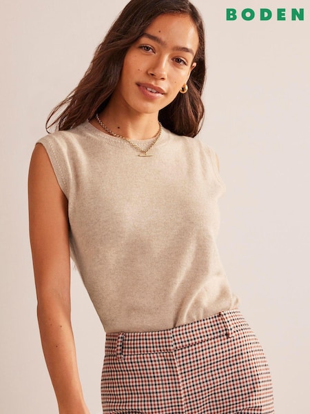 Boden Natural Eva Cashmere Tank (520903) | £110