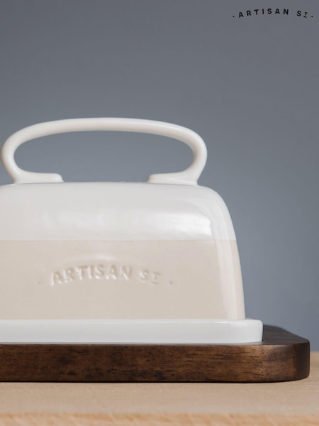 Artisan Street White Butter Dish Set (521311) | £22