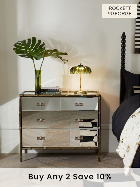 Rockett St George Mirror Bamboo Viscose Chest Of Drawers (521438) | £649