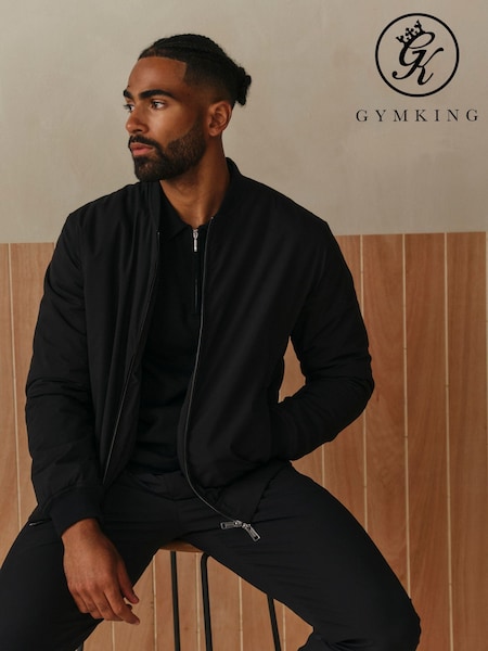 Black - Regular Gym King Signature Bomber Jacket
