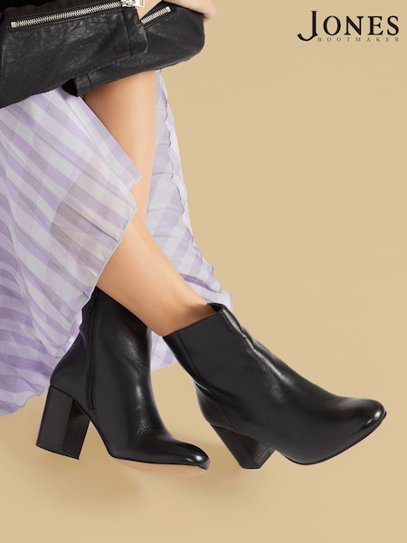 Jones Bootmaker Neptune Leather Heeled Ankle Boots (521798) | £130