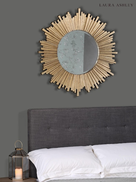Laura Ashley Gold Lovell Round Sunburst Mirror (522807) | £259